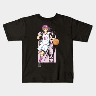 ANIME GIRL PLAYING BASKETBALL Kids T-Shirt